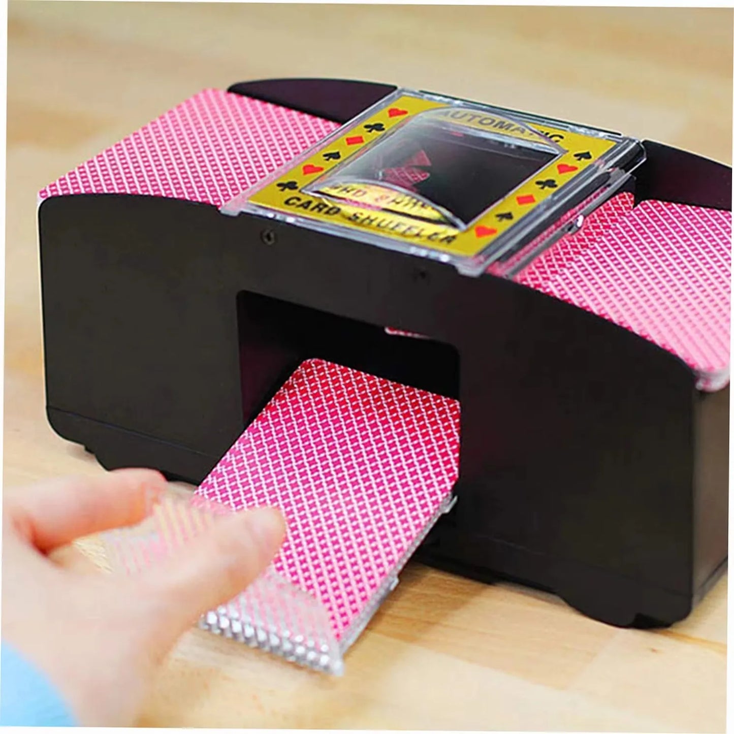2 Decks Automatic Card Shuffler Automatic Playing Cards Shuffler Mixer Games Poker Sorter Machine Dispenser for Travel Home
