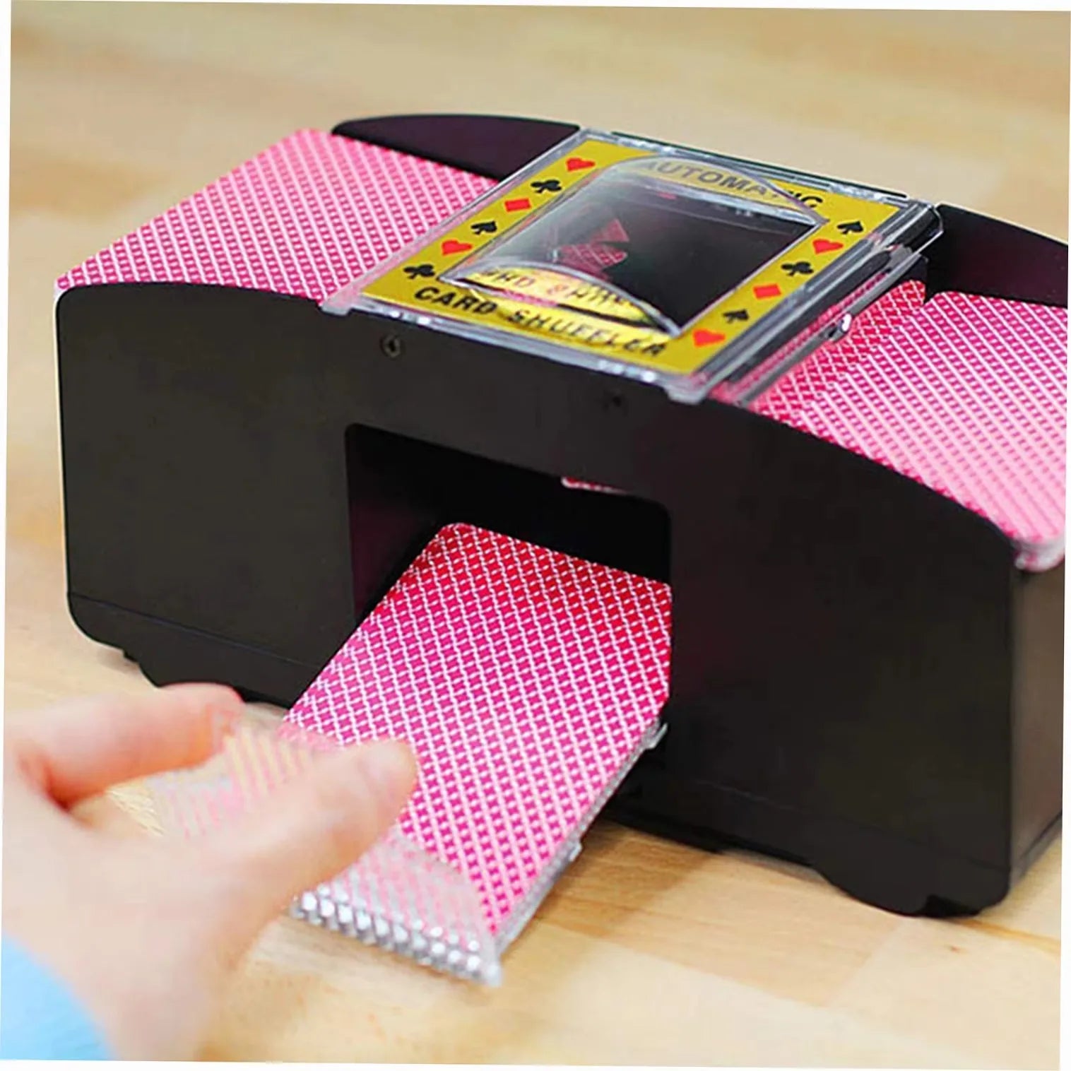 2 Decks Automatic Card Shuffler Automatic Playing Cards Shuffler Mixer Games Poker Sorter Machine Dispenser for Travel Home